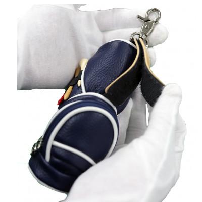 ふるさと納税 香芝市 キャディーバッグ型本革ゴルフボールケース　<ブルー> |  | 02