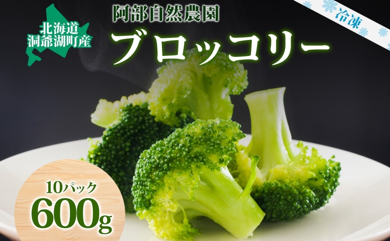北海道 洞爺湖町産 ブロッコリー 計600g 60g 10袋 野菜 冷凍野菜 小分け 時短 簡単 調理 阿部自然農園 冷凍 北海道産 カット済み 一人暮らし 送料無料 洞爺湖町 