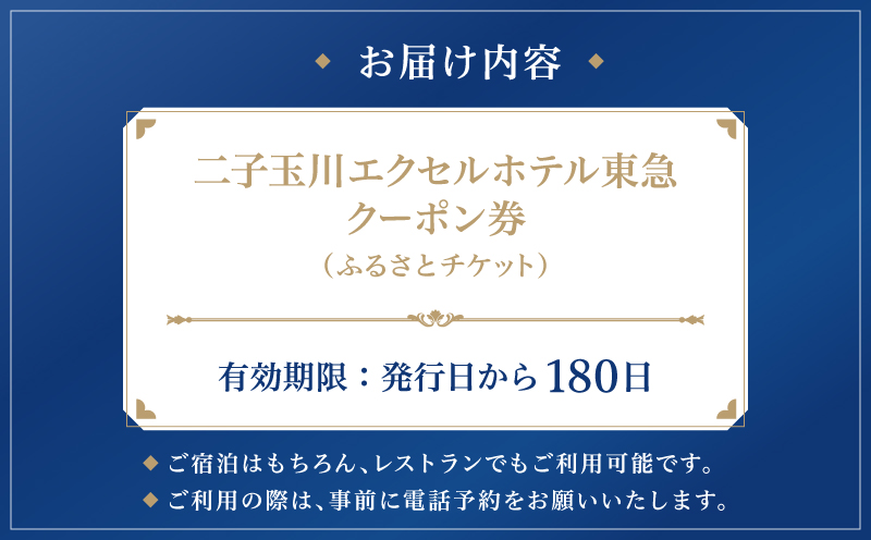 二子玉川エクセルホテル東急限定 3,000円 宿泊クーポン券（ふるさとチケット）