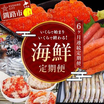 ふるさと納税 釧路市 【6ヶ月連続定期便】釧路市海鮮定期便 いくらで始まりいくらで終わる! いくら 魚 F4F-5644
