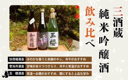 邑南町 三酒蔵 純米吟醸 720ml 3本セット （加茂福、玉櫻、誉池月）