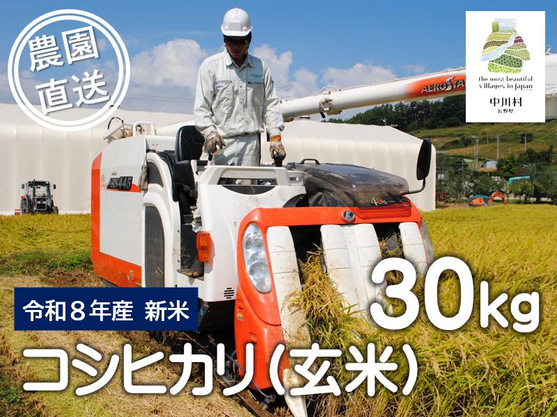 【ふるさと納税】信州産コシヒカリ　富永農園の玄米30Kg　※令和8年度産