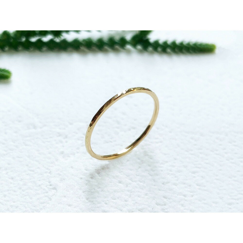 【ふるさと納税】K18 丸つち目 細リング（ハンドメイド）【サイズ：7号～16号】 | アクセ ファッション 人気 おすすめ 送料無料