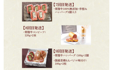 DU-111　【定期便 全12回】茨城県産 常陸牛 12ヶ月 定期便 Aコース ハンバーグ 焼肉 すき焼き しゃぶしゃぶ コンビーフ レトルトカレー【肉のイイジマ】