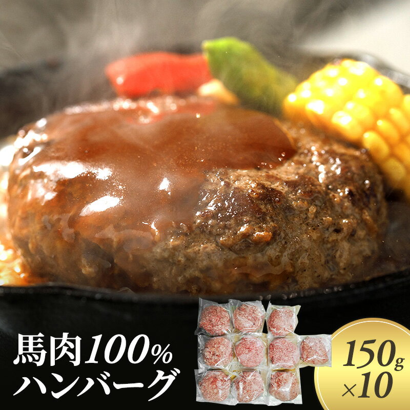 【ふるさと納税】ハンバーグ 馬肉 100% 150g×10個 肉 馬 ひき肉 挽肉