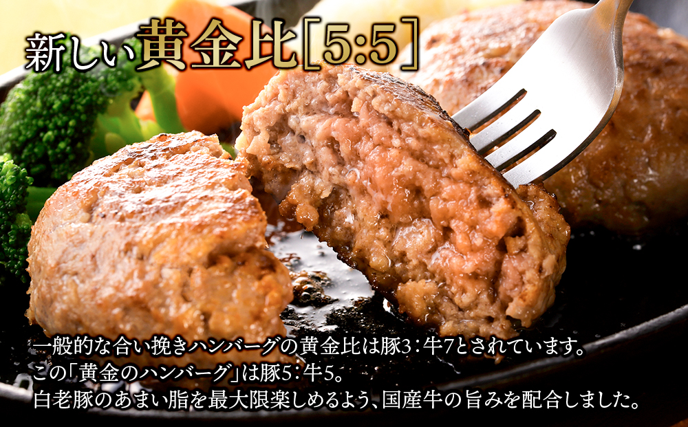 国産100％白老合挽金色ハンバーグ150g×12 国産ハンバーグ 牛肉 豚肉 あいびき 洋食 肉料理 惣菜 冷凍 白老 ふるさと納税 北海道 BV023_イメージ3