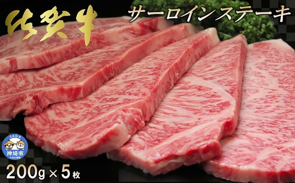 
佐賀牛サーロインステーキ200g×5枚【牛肉 ステーキ サーロイン 佐賀牛】 (H065107)
