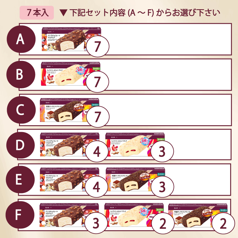 【セット内容が選べる】 定番 ＆ 期間限定フレーバー ハーゲンダッツ バー セット 7本入 Bセット〈ミックスベリー＆ミルク クランチ(7本)〉｜ハーゲンダッツ ハーゲンダッツバー アイスクリーム ギ