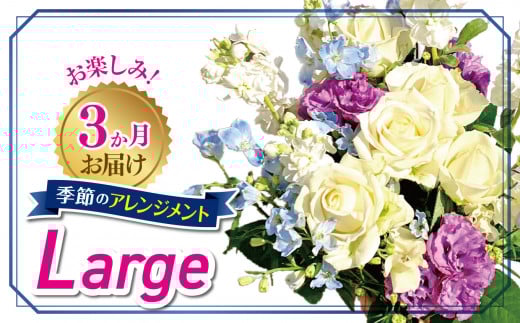 3か月 お届け お楽しみ！ 季節 の アレンジメント 「Large」 |  お花 flower フラワー ふらわー 花 はな リトルシード インテリア 植物 定期便 お任せ 新鮮 東京都