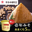 【ふるさと納税】壱年みそ　あまくち5キロ　【 米こうじ 手造り 壱年味噌 伝統食品 豆造 甘酒 塩こうじ 丸大豆 国産 米 発酵 完熟 】