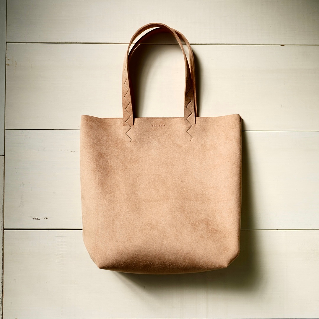 トートバッグ (キャメル) Ultrasuede (R)｜人工皮革 服飾雑貨 メンズ レディース 男女兼用 田村製作所 大阪府守口市 [2584]