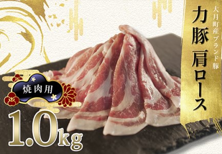 【国産】力豚 豚肉 肩ロース 焼肉用1kg 小分け ブランド豚 焼き肉 BBQ 真空 ポーク 冷凍
