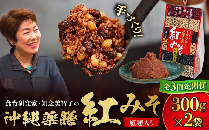 
                  【全3回定期便】沖縄薬膳紅みそ 計600g (300g×2個) 味噌 みそ 国産 沖縄市 / 有限会社ハイビスカスクッキングスクール [BCBU014]
                