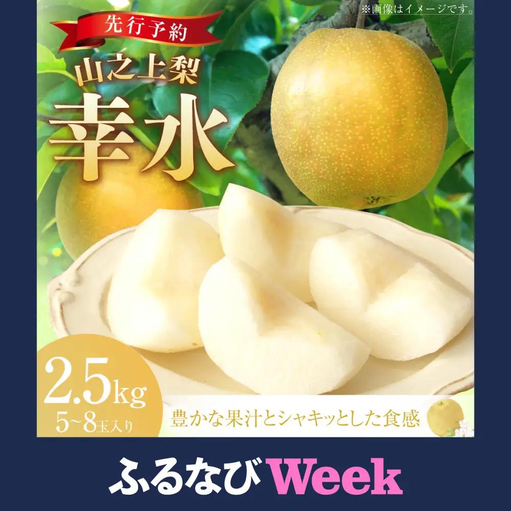 【ふるなびWEEK対象】《先行予約》｢丸坂山田農園｣ 山之上梨 幸水 1箱 （ 約2.5kg ／ 5～8玉 ） 【2026年8月上旬～8月下旬 発送予定】