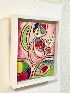 【青木芳恵】笑顔を届ける絵『菜園』（キャンバス印刷＋BOX額＋UVカット）  菜園_OS146-0015