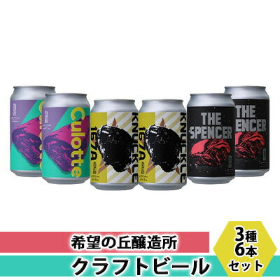 【ふるさと納税】クラフトビール 3種 6本 セット 詰め合わせ 希望の丘醸造所 350ml 各2本 ビール 地ビール 缶ビール お酒 酒 アルコール 飲み比べ 飲み比べセット 晩酌 家飲み 宅飲み ギフト 贈り物 プレゼント 化粧箱 宮城 宮城県 岩沼市