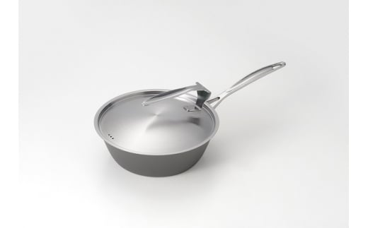 MB-2581 涅(くろつち) IH対応窒化鉄いため鍋24cm (スタンド式ステンレス蓋付) FC028012