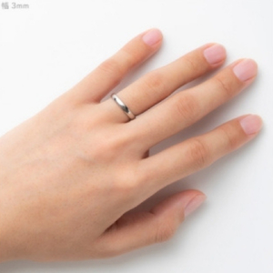 純チタン甲丸リング (幅3mm) 9号 | アクセサリー リング