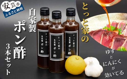 【高知県産ゆず果汁使用】にんにく入り自家製ぽん酢 3本セット 270ml × 3本 ゆずポン酢 柚子 ポン酢 調味料 自家製 手作り かつおのタタキ なすのタタキ 冷奴 サラダ 鍋 冬 料理 高知名物 安芸 ゆず生産地 湯豆腐 焼き魚 揚げ物 ギフト 贈り物 おつまみ 安芸市 高知県
