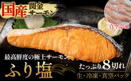 【真空冷凍】 関金サーモン ふり塩切り身 480g（60g×8切れ） マス 鮭 サーモン