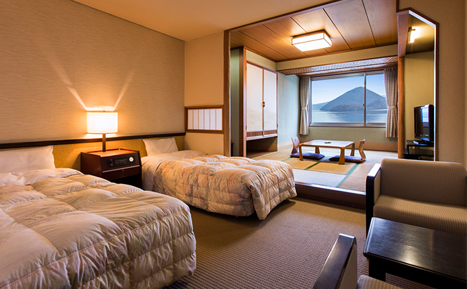 洞爺湖畔亭 ペア宿泊券(1泊2食付)  旅行 温泉 観光地 温泉 露天風呂 旅 宿泊券 宿 ホテル お食事 バイキング 和洋中 送料無料 北海道 洞爺湖町 