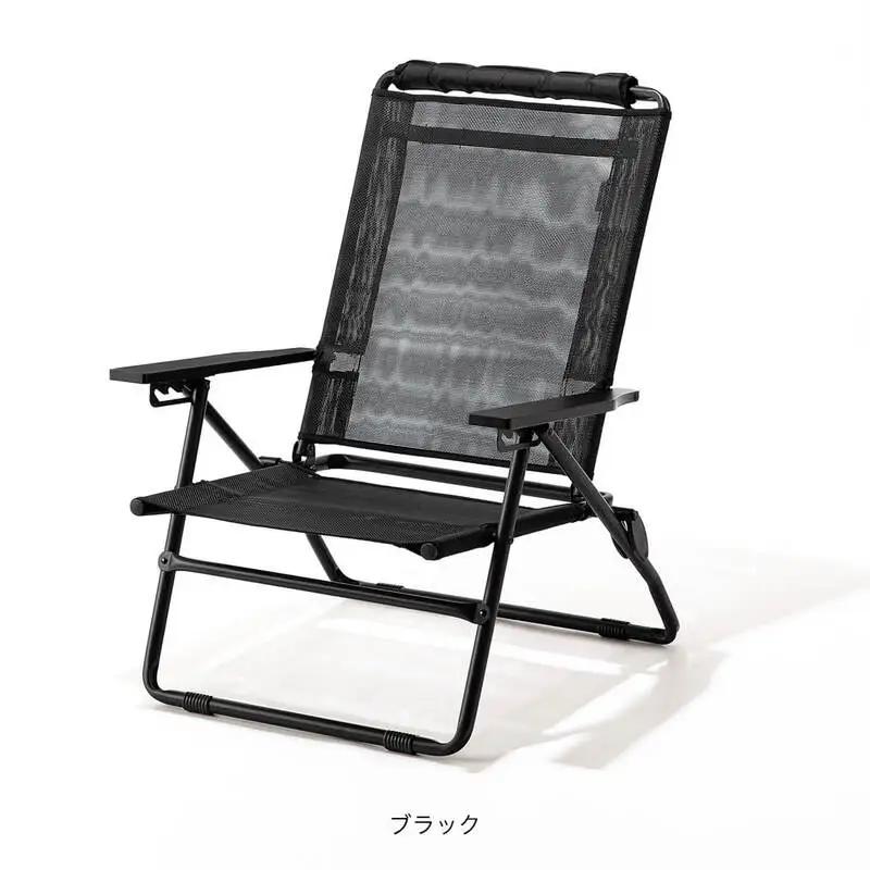  LAX CHAIR - RECLINING LOW CHAIR MESH リクライニングチェア 1点 (ブラック) 2026年8月中旬以降発送 イス 椅子 アウトドア キャンプ [E-8099]
