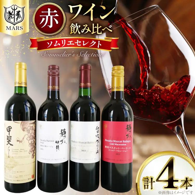 ワイン 赤 飲み比べ  4本 セット ソムリエセレクト 詰め合わせ
