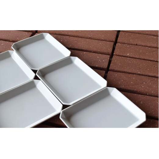 1616/ TY Square Plate 130 White 5枚セット 有田焼 器 皿 白 ホワイト eb009