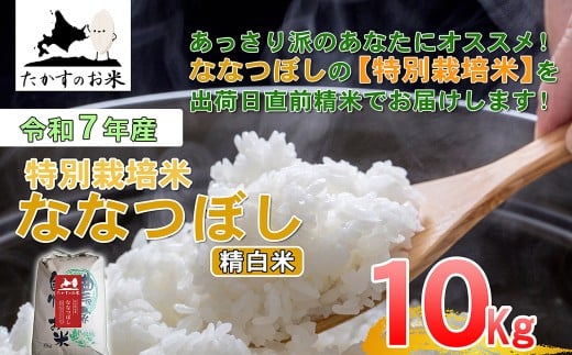 【 令和7年産 】 ななつぼし （ 精白米 ） 北海道 米 定番の品種 10kg 北海道 鷹栖町 たかすのお米 コメ こめ ご飯