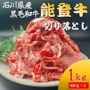 【ふるさと納税】能登牛　切り落とし　1kg(500g×2パック)【配送不可地域：離島】【1483440】