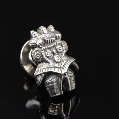 ふるさと納税 市川三郷町 【縄文アクセサリーDo_goods】SILVER925 豆みみずく土偶のピンズ 700-111