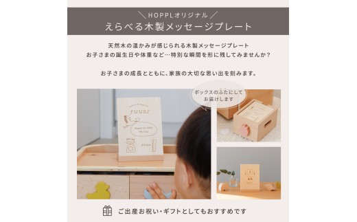 HOPPL（ホップル） スタッキングボックストイ ひこうき（型はめパズル） メッセージプレートA