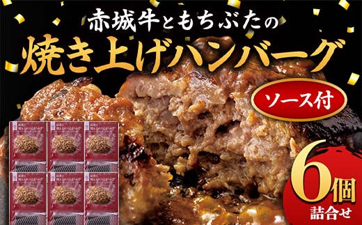 赤城牛と和豚もちぶたのハンバーグ 6個詰め合せ（ソース付き） セット レトルト 食品 湯せん 湯煎 一人暮らし F4H-0061