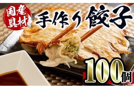 i219 国産豚肉使用！手作り餃子100個セット(10個×10パック）具材は全て安心安全な国産！一つ一つ手作り！ビールのお供に相性抜群！【スーパーよしだ】