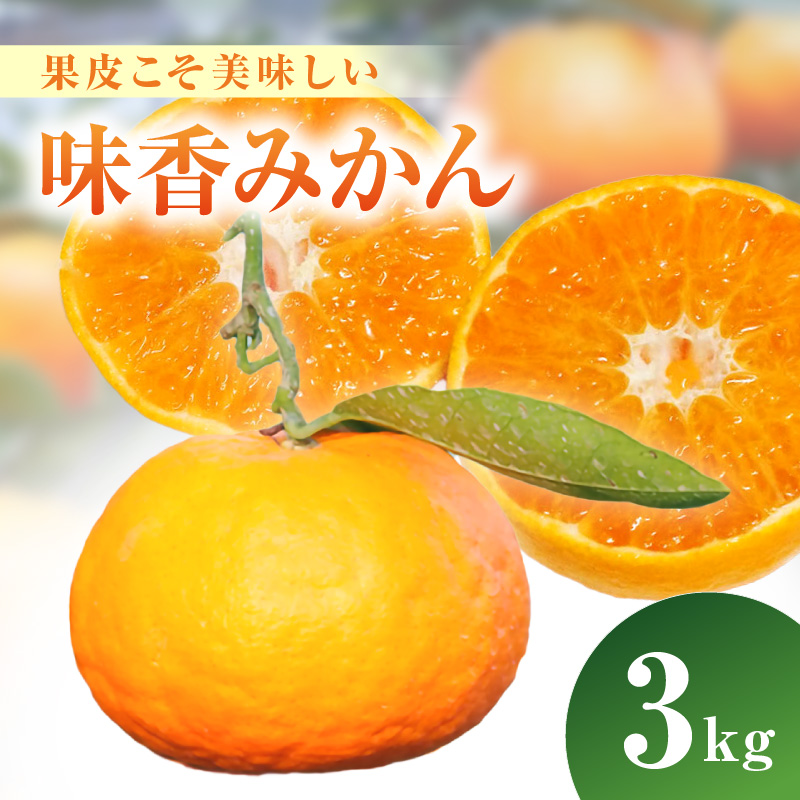 【2月上旬より配送】果皮こそ美味しい“味香みかん”3kg 222-B993