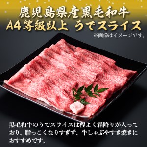 isa301 《毎月数量限定》鹿児島県産黒毛和牛A4等級以上！うでスライス！(計1kg・500g×2パック)牛肉 国産 九州産 鹿児島県産 和牛 ギフト 肉 贈り物 プレゼント しゃぶしゃぶ すき焼き