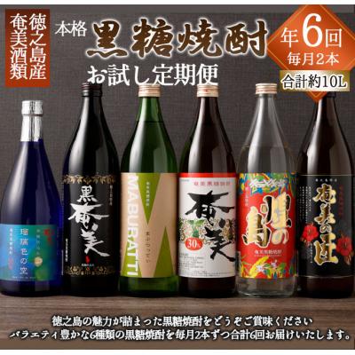 ふるさと納税 天城町 【年6回 定期便】 黒糖焼酎 お試し 定期便 2本(900ml/720ml)×6回 計10.44L