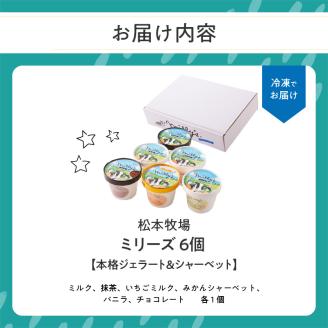 松本牧場アイス定期便（6個入り×3回） ～本格ジェラート＆シャーベット～