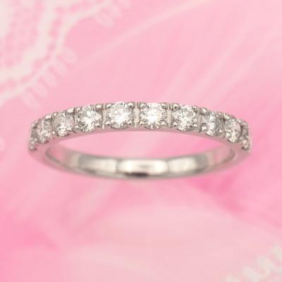 ふるさと納税 山梨県 PT900 0.5ct 一文字ダイヤモンドリング　#8　HR-009178