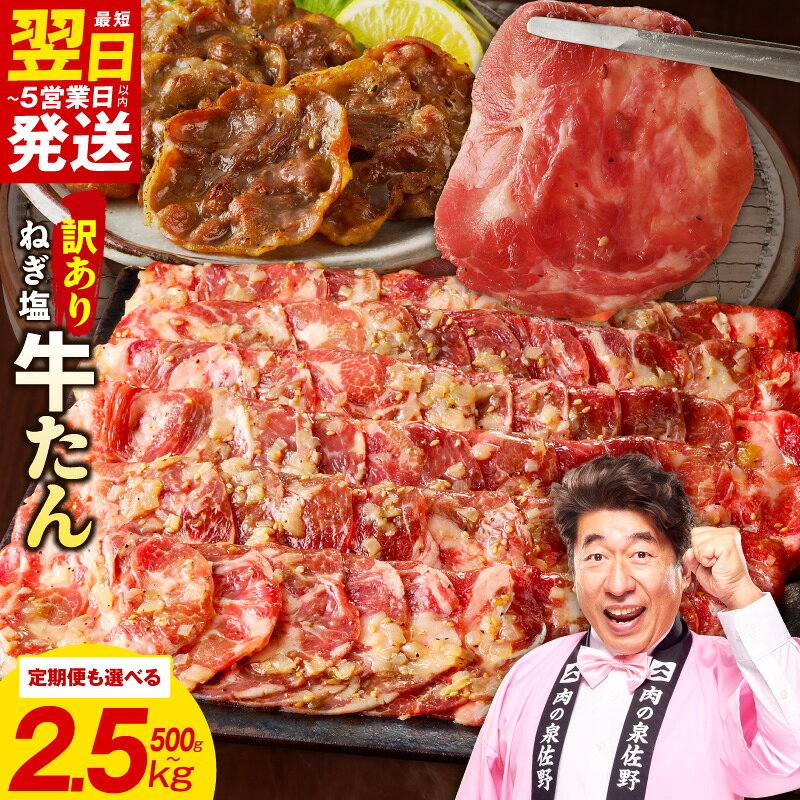 【ふるさと納税】ねぎ塩牛たん 最短翌日発送 訳あり 選べる 500g ～ 2.5kg ふるさと納税 牛タン ふるさと納税 牛たん 薄切り 定期便 成型 規格外 小分け 味付け 塩だれ 牛ハラミ お肉 牛肉 タン 焼肉 BBQ 肉 焼くだけ 冷凍 おつまみ 発送月 大阪府 泉佐野市 肉の泉佐野