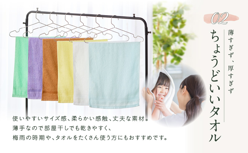 コーマカラーフェイスタオル 2枚（サマーブラウン) 【泉州タオル 国産 吸水 薄手 普段使い 無地 シンプル 日用品】 005A624