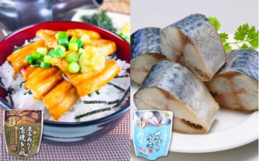 A-09105【年内配送可】 あなご蒲焼き風＆さばの水煮セット