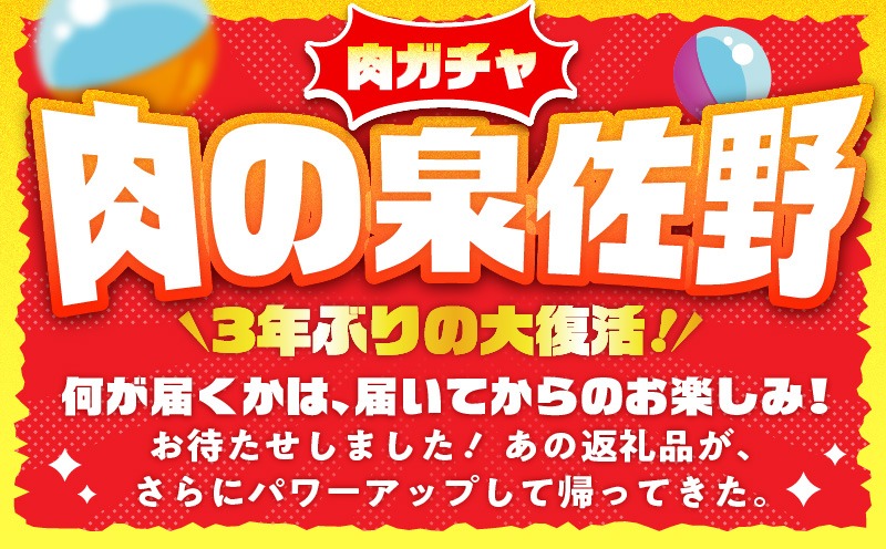 gacha014 【9/30受付終了】肉の泉佐野 ガチャ（寄附10,000円コース）【牛肉 焼肉 牛タン ハラミ カルビ BBQ ハンバーグ お楽しみ】