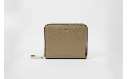 キプリス本革製ラウンドファスナーコンパクト財布　カラー：トープ【革小物 革製品 ソフトシュリンクレザー 牛革 しっとり シーズンレス 職人 コンパクト 財布】