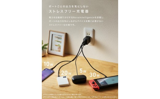 NovaPort QUAD II 67W 3C1A(ホワイト)｜CIO NovaPort QUAD2 67W 急速充電器 PD [世界最小級 CIO独自技術 NovaIntelligence NovaEngine搭載] 4ポート USB-C×3 + USB-A×1 ACアダプター コンセント 軽量 iPhone Android Galaxy MacBook iPad向け [3252]