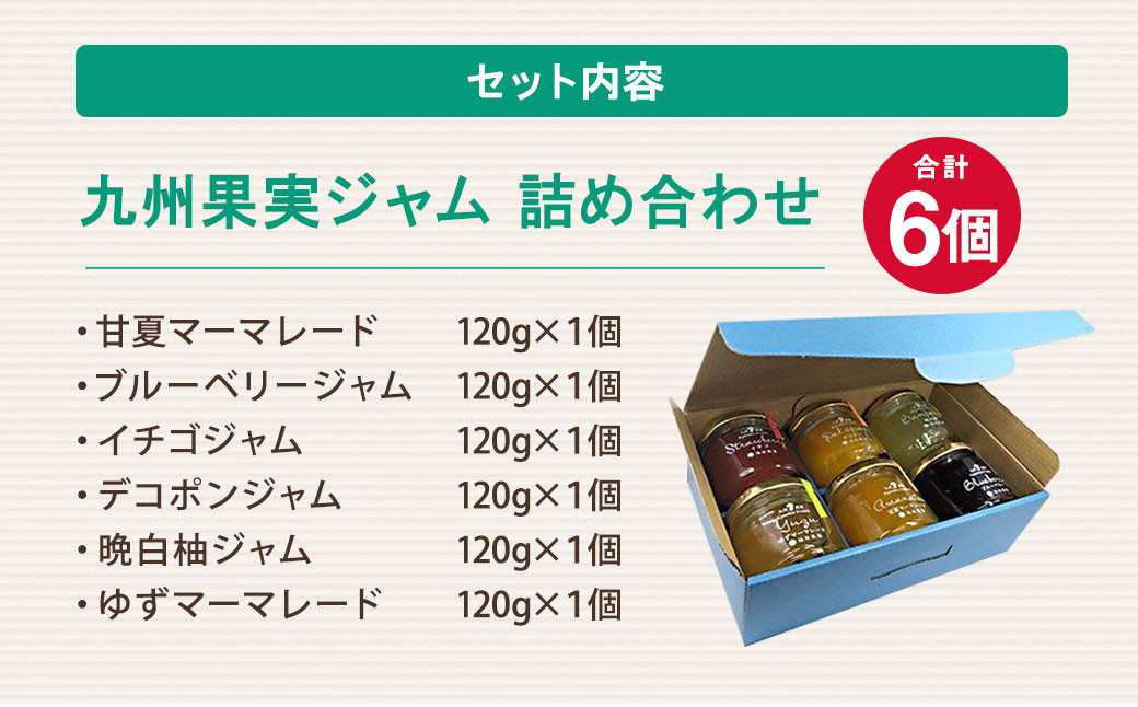 九州 果実 ジャム 詰め合わせ 120g×6個 セット いちご 甘夏