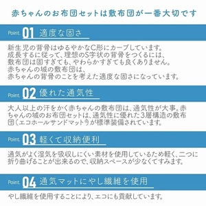 ベビー　敷布団　エコホールサンドマット _ レギュラーサイズ 赤ちゃんの城 独自開発 適度な固さ 三層構造 通気性 パーム繊維 日本製 ベビー用品 赤ちゃん 新生児 マット お昼寝 出産祝い 贈り物 
