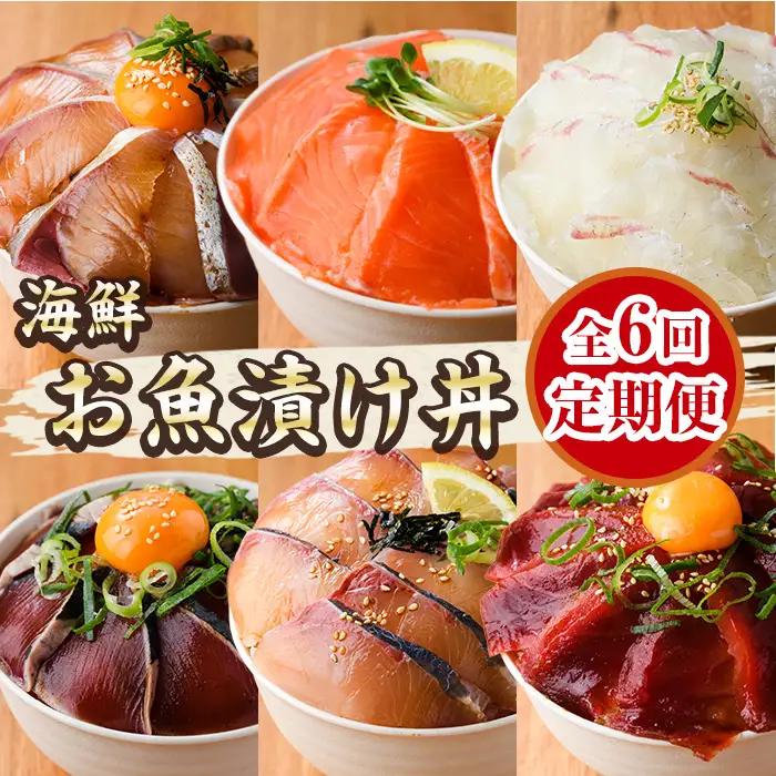 ＜定期便・全6回(連続)＞海鮮 お魚漬け丼 ぶり 真鯛 カンパチ マグロ サーモン カツオのタタキ 食べ比べ  小分け  海鮮丼 【UZ-15】【請関水産】