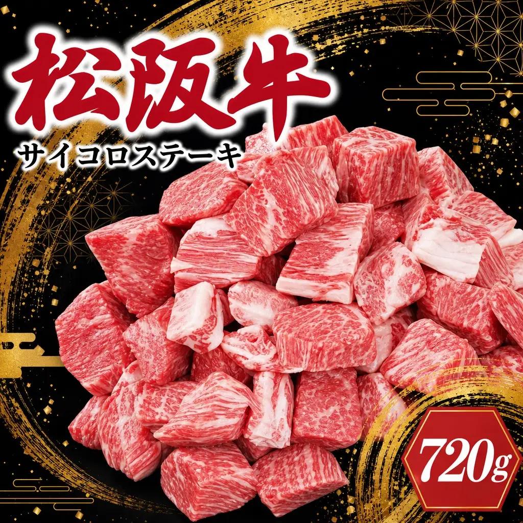 松阪牛 サイコロ ステーキ ( モモ ・ バラ ) 240g×3P 肉 牛 牛肉 和牛 ブランド牛 高級 国産 霜降り 冷凍 ふるさと 人気 ステーキ 焼肉 モモ モモ肉 バラ バラ肉 ブロック カッ