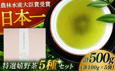 【ギフト箱・のし】白川家特選5種類詰合せセット 計500g / お茶 日本茶 嬉野茶 緑茶 / 佐賀県 / 白川製茶園 [41AIAB008]